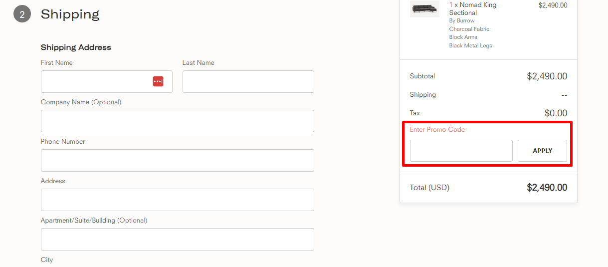 How do I use my Burrow promo code?