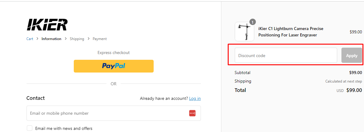 How do I use my IKIER Discount code?