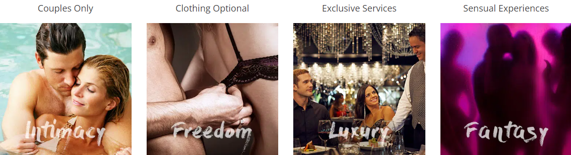 four frames giving customers a clue as to what they can experience when they are with Desire Resorts