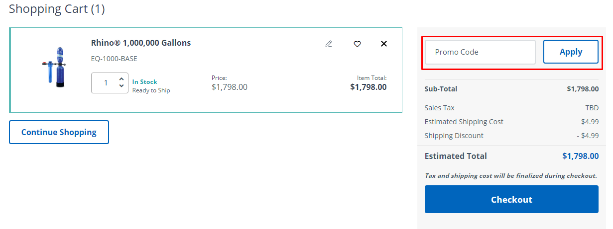 How do I use my Aquasana promo code?