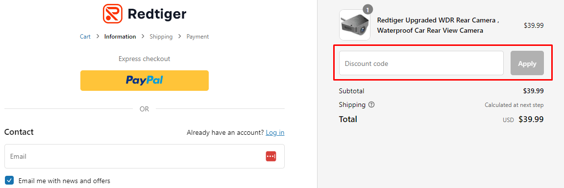 How do I use my Redtiger discount code?
