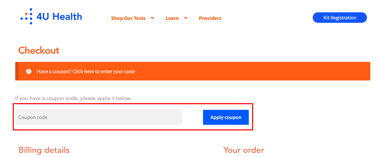 How do I use my 4U Health coupon code?