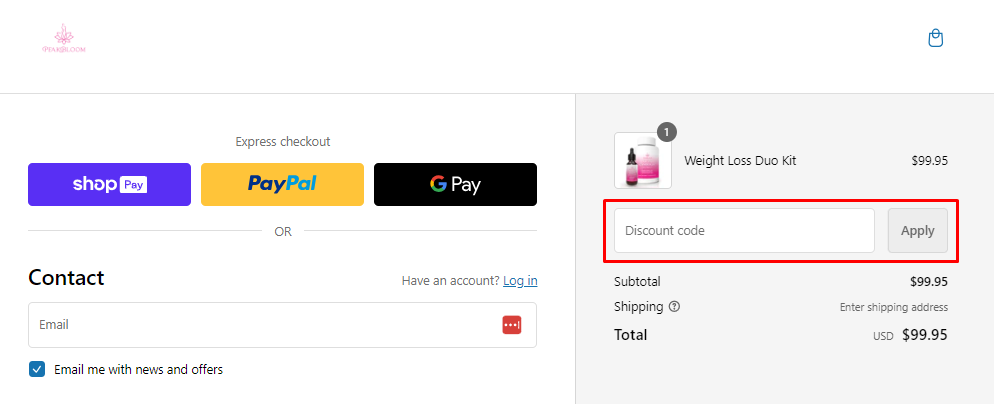 How do I use my Peak Bloom discount code?