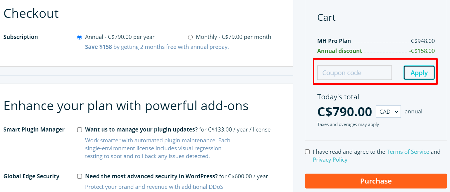 How do I use my WP Engine coupon code?