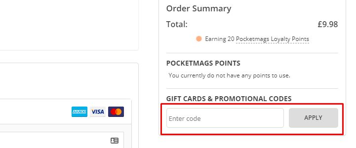 How do I use my Pocketmags promotional code?