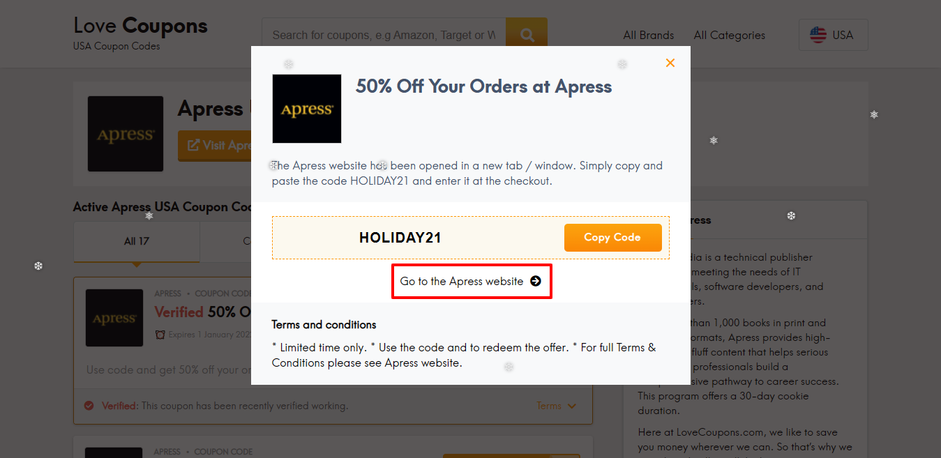 Apress website