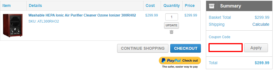 Atlas Air Purifier Coupon Code