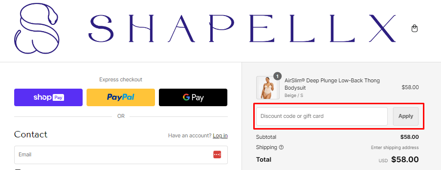 How do I use my Shapellx discount code?