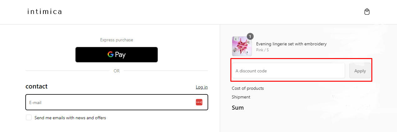 How do I use my Intimica discount code?