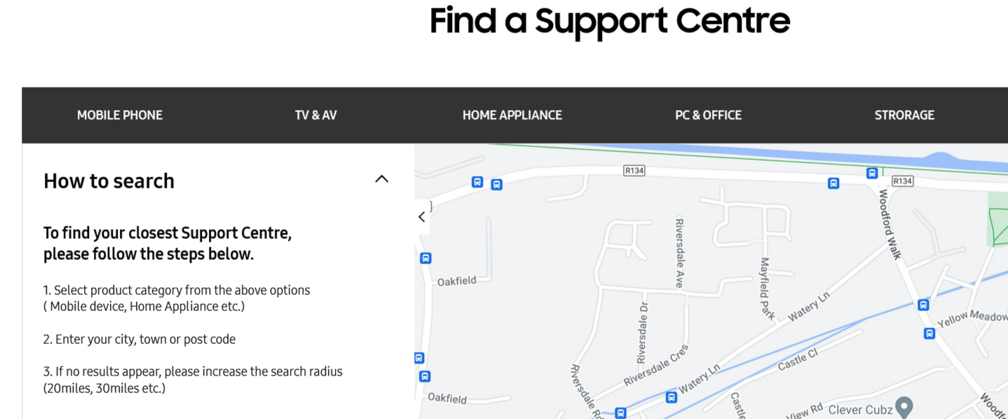 Locations are highlighted on a black heading background, and below it is a map showing possible locations for a visitor.