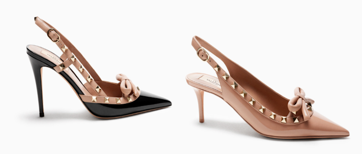 Zwei Schuhe von VALENTINO im gleichen Design aber unterschiedlicher Farbe