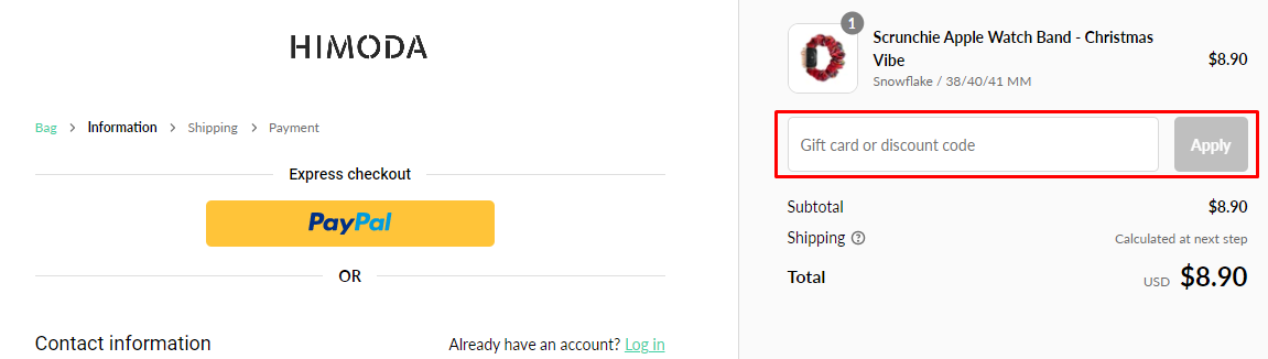 How do I use my HIMODA discount code