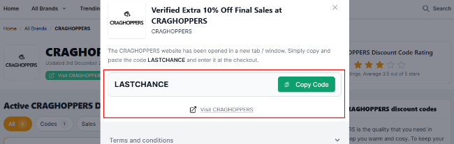 diplayed discount code for an extra 10% discount on final sales