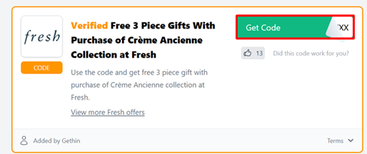 image showing the "Get Code" button