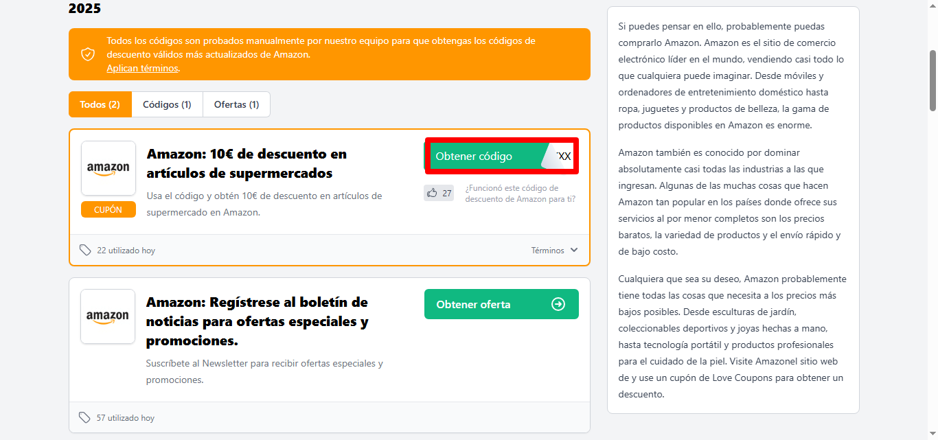código para copiar de amazon