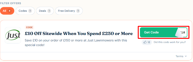 Save £10 on your order of £150 or more at Just Lawnmowers with this code