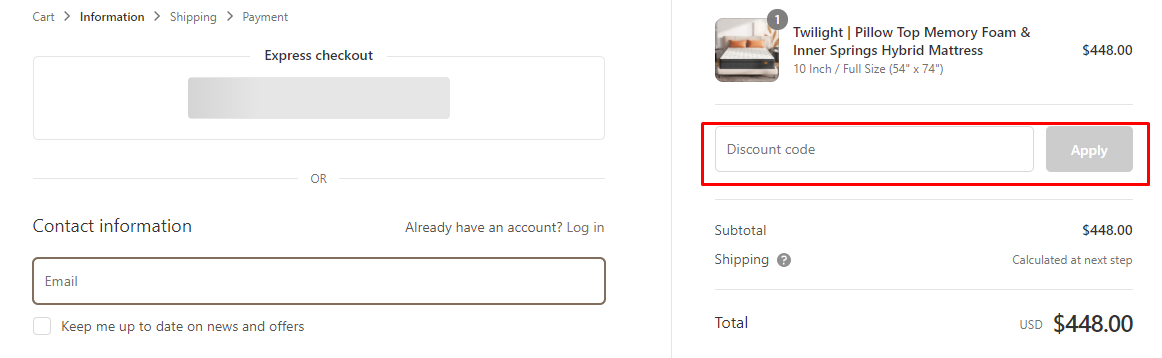 How do I use my Sweet Night discount code?
