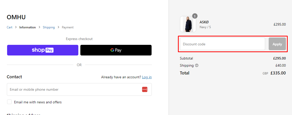 How do I use my OMHU discount code?