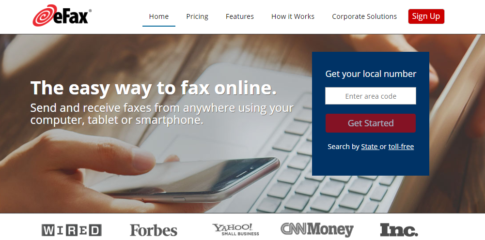 eFax Homepage