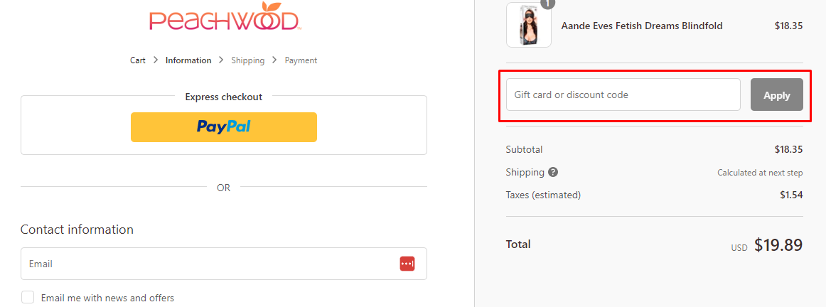 How do I use my Peachwood discount code?