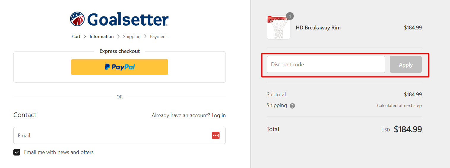 How do I use my Goalsetter discount code?