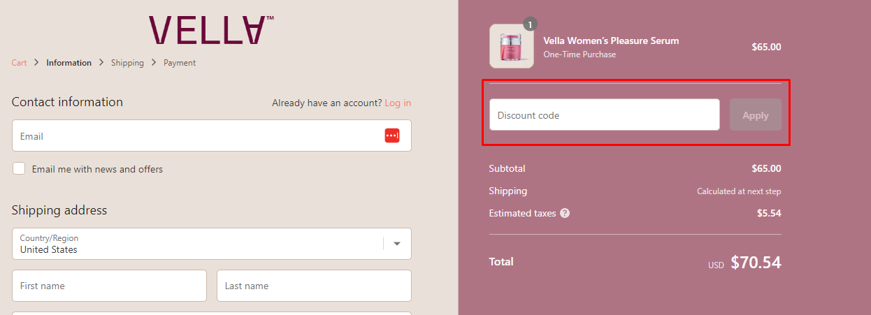 How do I use my Vella Bioscience discount code?