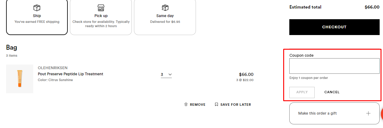 How do I use my Ulta Beauty coupon code?