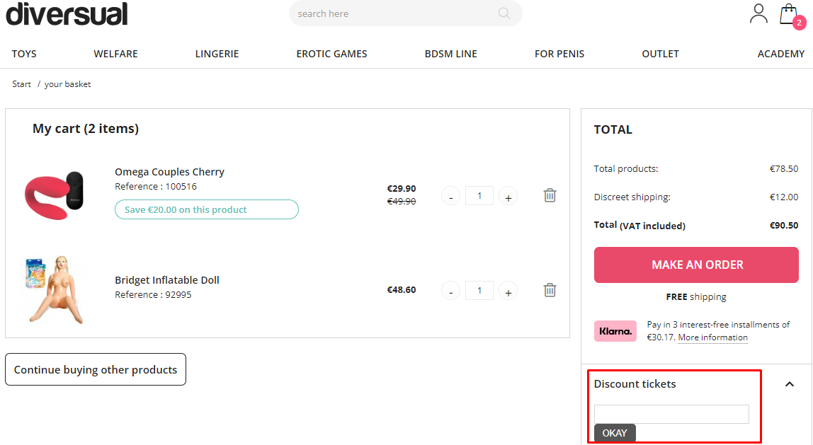 How do I use my Diversual discount code?