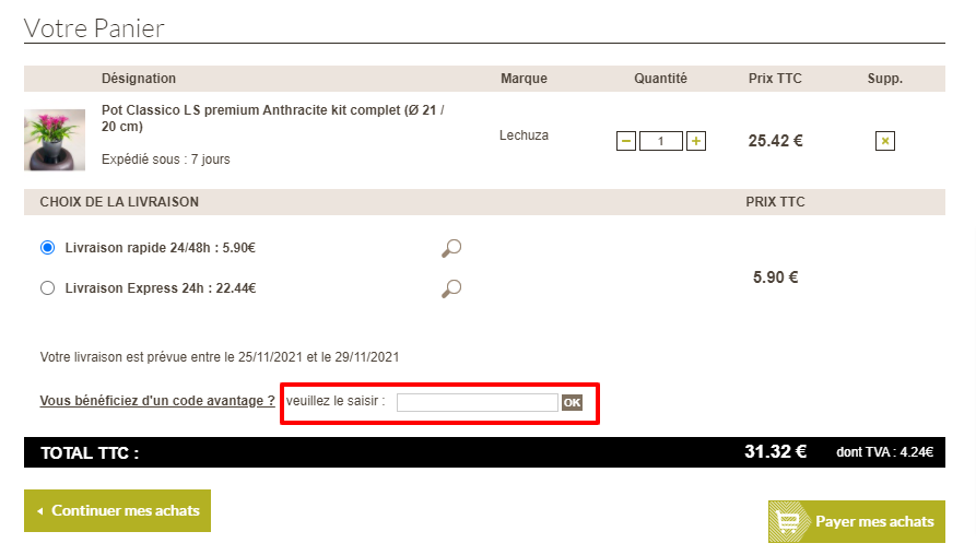 €5.10 Code Promo Jardin Concept Septembre 2024