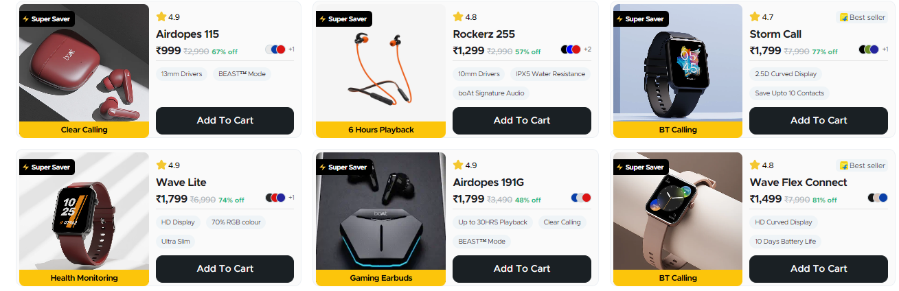 Airpodes, smartwatches and wireless earphones advertised for a daily deal
