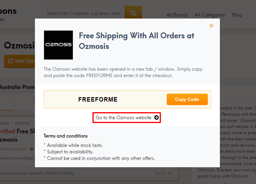 How do I use my Ozmosis voucher code?