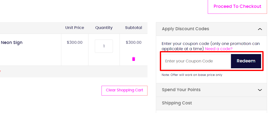 How do I use my NeonChamp coupon code?