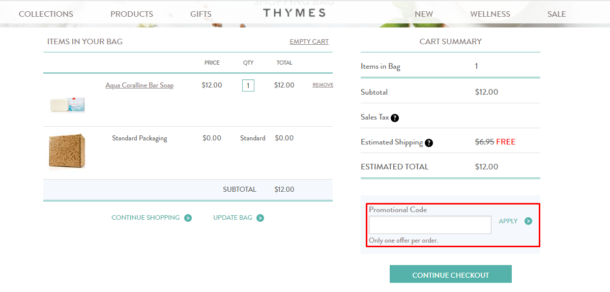 How do I use my Thymes promotion code?