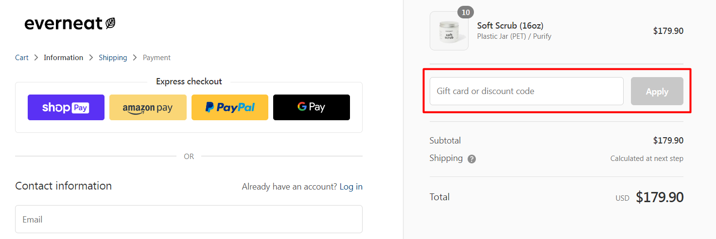 How do I use my EVERNEAT discount code?