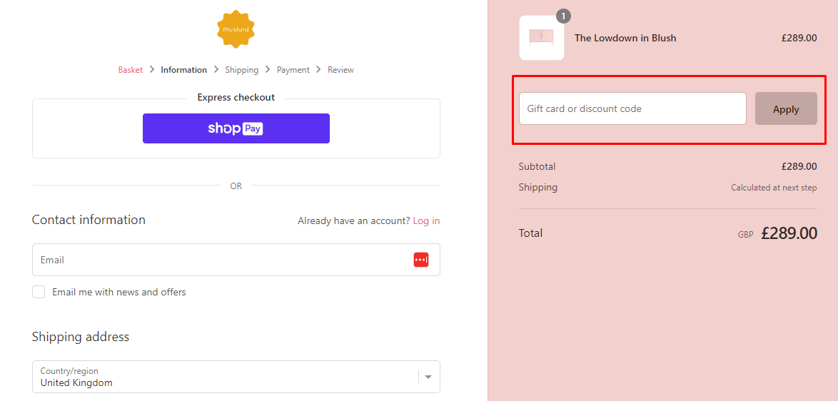How do I use my Mustard Made discount code?
