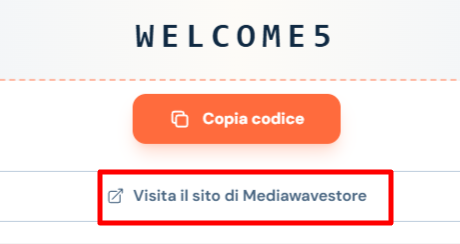 link di collegamento Mediawavestore che rimanda al sito ufficiale Mediawavestore dove inserire un coupon Mediawavestore
