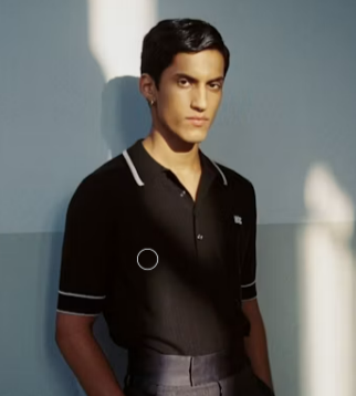 A black and white stripe JOHN SMEDLEY knitwear shirt