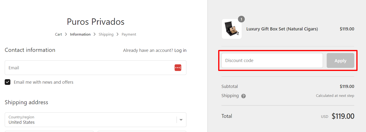 How do I use my Escobar Cigars discount code?