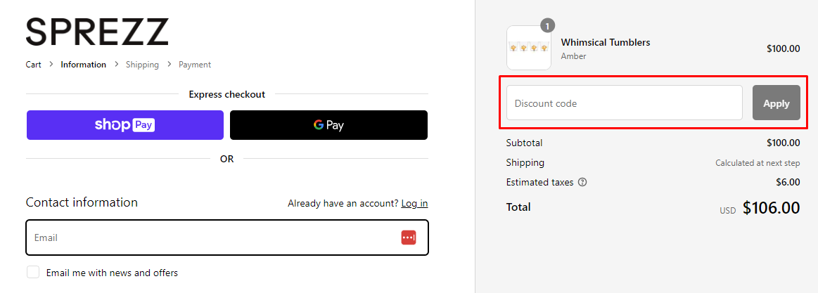 How do I use my SPREZZ NYC discount code?