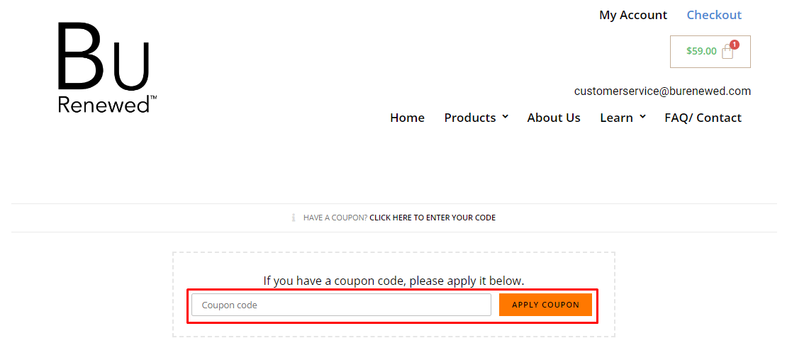 How do I use my Bu Renewed coupon code?