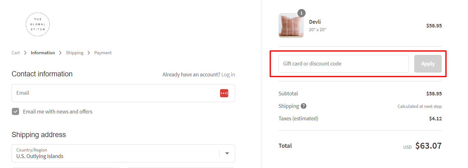 How do I use my The Global Stitch discount code?