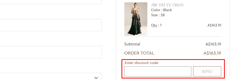 How do I use my AW Bridal discount code?