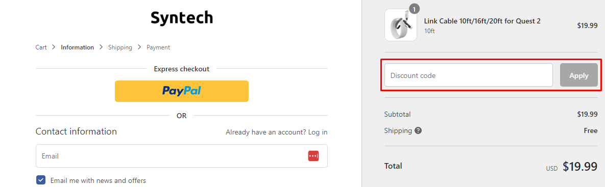 How do I use my Syntech discount code?