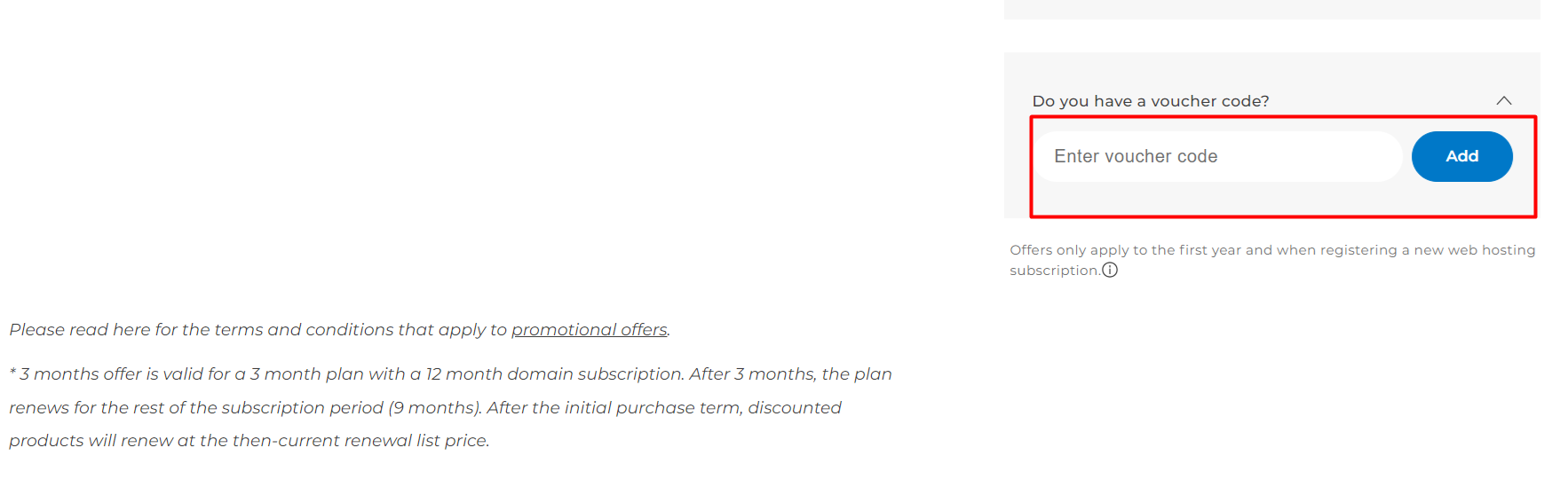 How do I use my One.com voucher code?