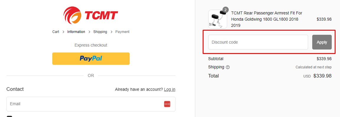 How do I use my TCMT discount code?