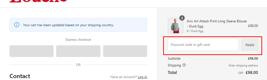 How do I use my Louche discount code?