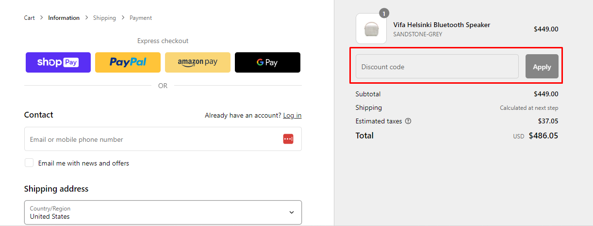 How do I use my Vifa discount code?