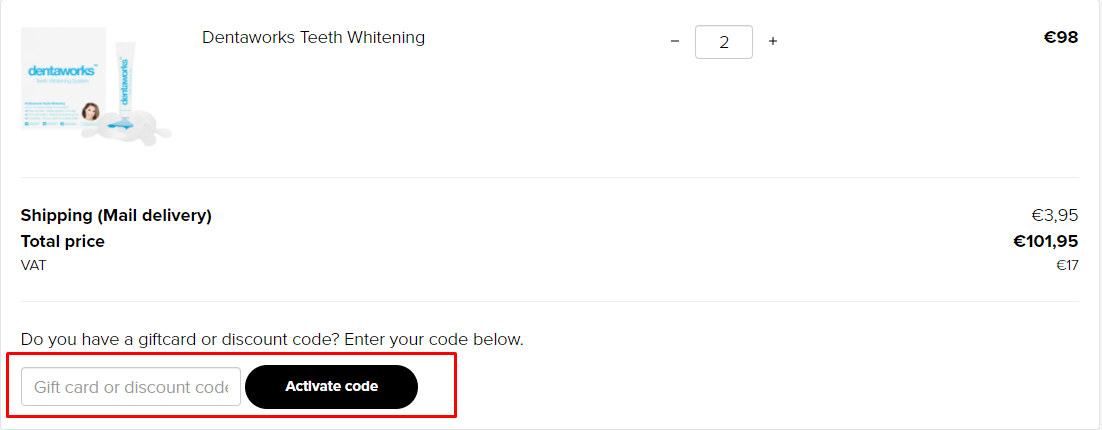 How do I use my Dentaworks discount code?