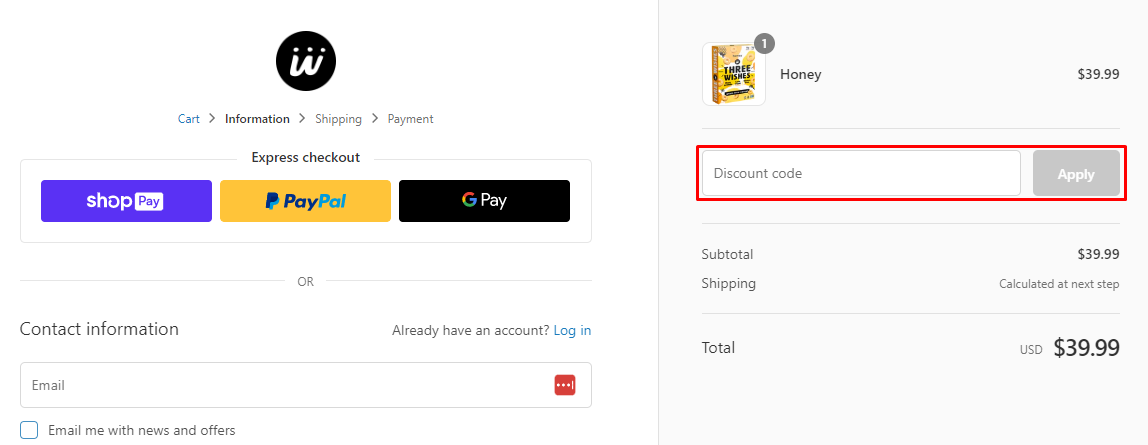 How do I use my Three Wishes discount code?