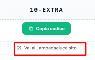 collegamento diretto del sito ufficiale Lampadaeluce dove poter risparmiare con un codice sconto Lampadaeluce